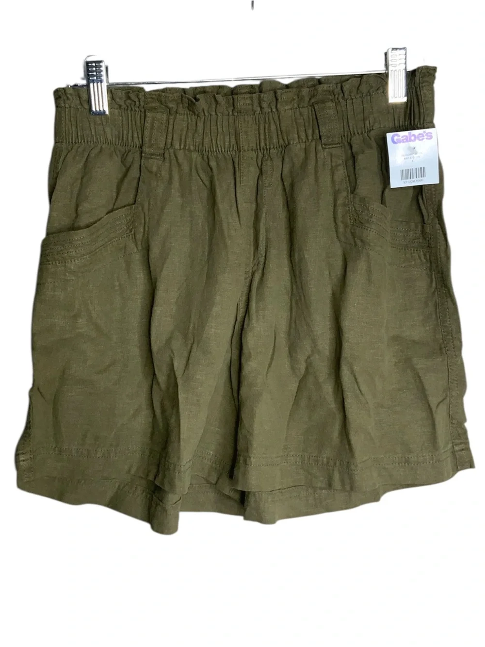 Maurices Olive Green High Waist Women’s Linen Blend Shorts Small
